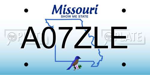 A07ZLE Missouri License Plate