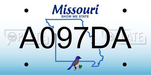 A097DA Missouri License Plate