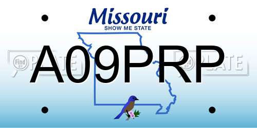 A09PRP Missouri License Plate