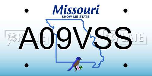 A09VSS Missouri License Plate