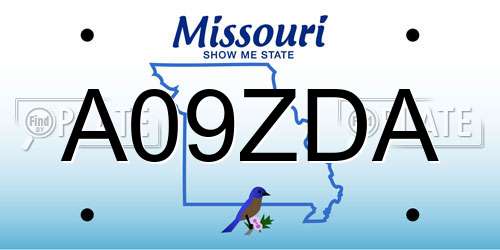 A09ZDA Missouri License Plate