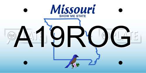 A19ROG Missouri License Plate