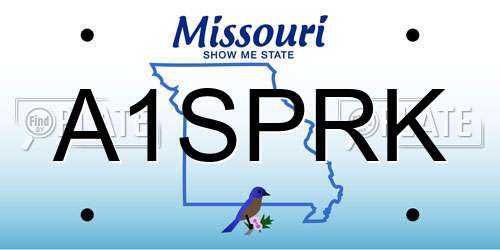 A1SPRK Missouri License Plate