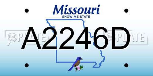 A2246D Missouri License Plate
