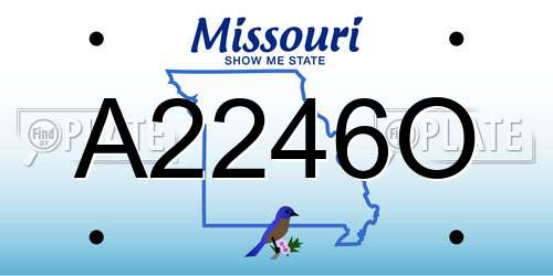 A2246O Missouri License Plate