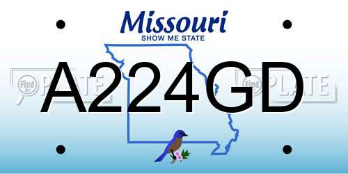 A224GD Missouri License Plate