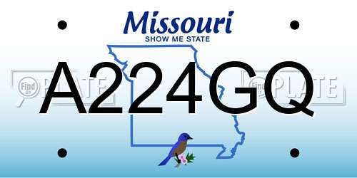 A224GQ Missouri License Plate