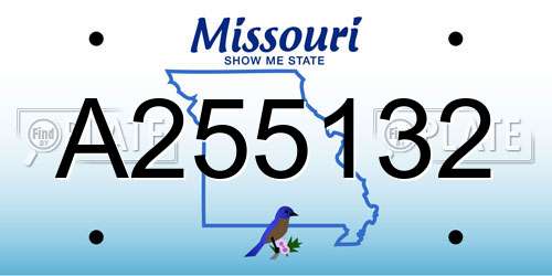 A255132 Missouri License Plate