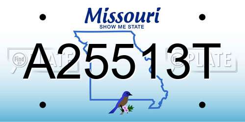 A25513T Missouri License Plate