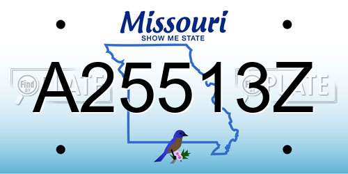 A25513Z Missouri License Plate