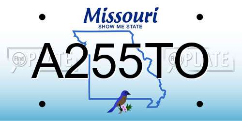 A255TO Missouri License Plate