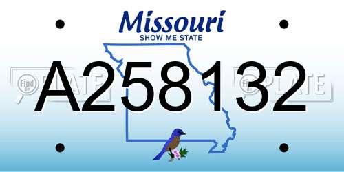 A258132 Missouri License Plate