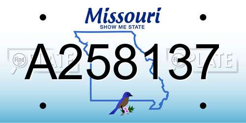 A258137 Missouri License Plate