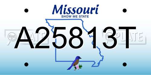 A25813T Missouri License Plate