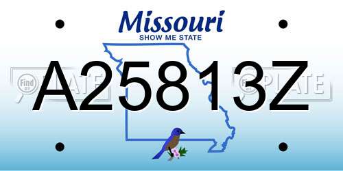 A25813Z Missouri License Plate