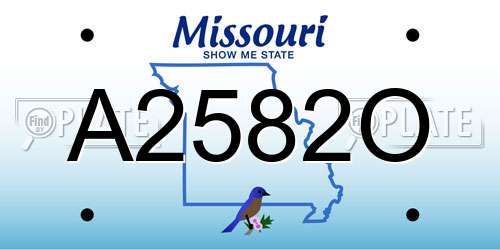 A2582O Missouri License Plate