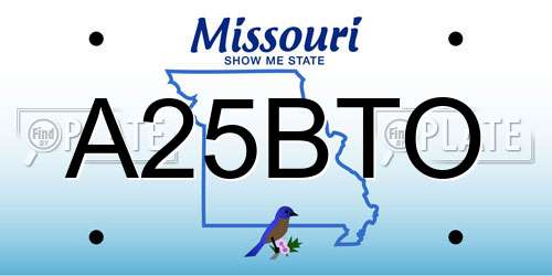 A25BTO Missouri License Plate