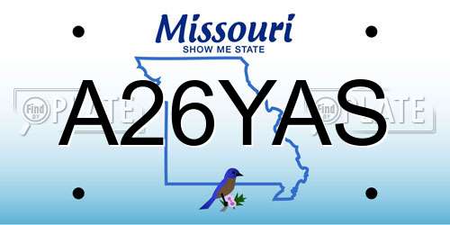 A26YAS Missouri License Plate