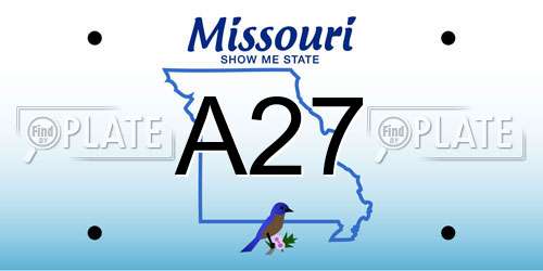 A27 Missouri License Plate