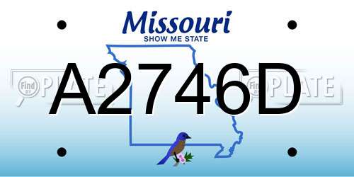 A2746D Missouri License Plate