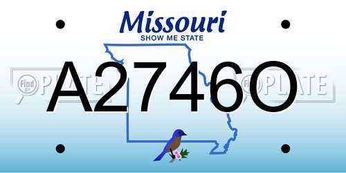 A2746O Missouri License Plate
