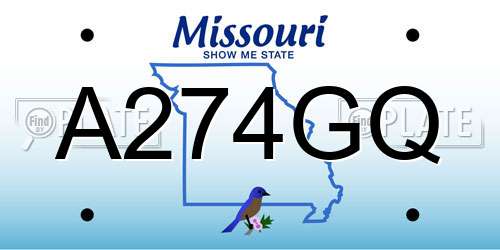 A274GQ Missouri License Plate