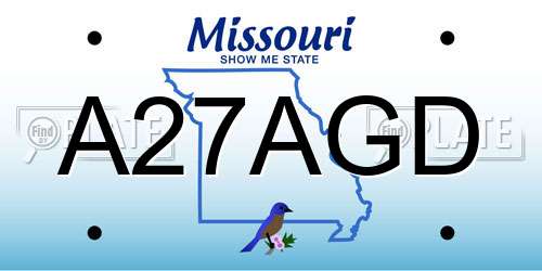 A27AGD Missouri License Plate