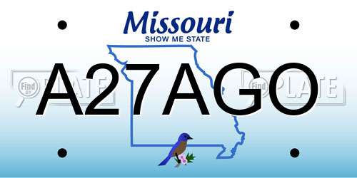 A27AGO Missouri License Plate