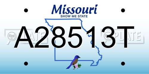 A28513T Missouri License Plate