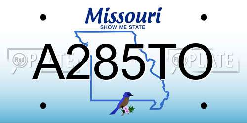 A285TO Missouri License Plate