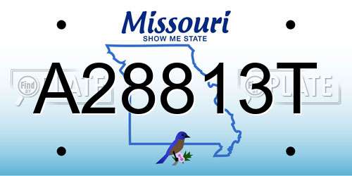 A28813T Missouri License Plate