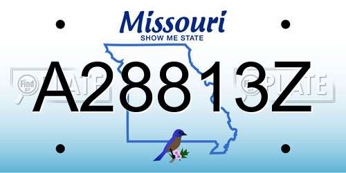 A28813Z Missouri License Plate