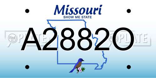 A2882O Missouri License Plate