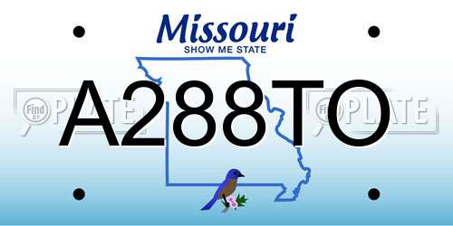 A288TO Missouri License Plate