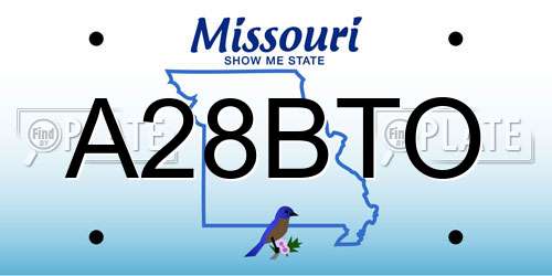 A28BTO Missouri License Plate