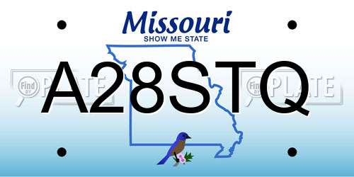A28STQ Missouri License Plate