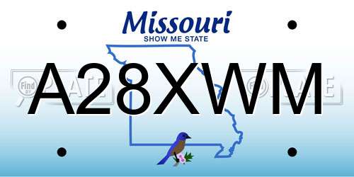 A28XWM Missouri License Plate