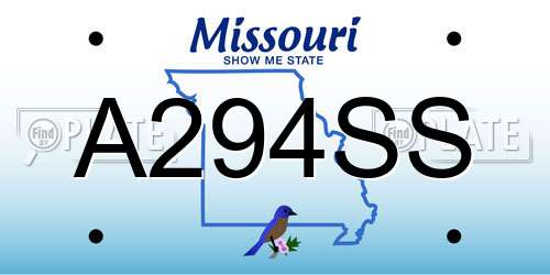 A294SS Missouri License Plate