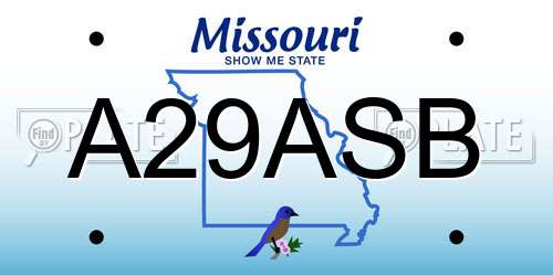 A29ASB Missouri License Plate
