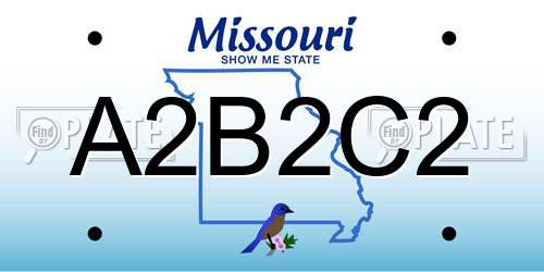 A2B2C2 Missouri License Plate