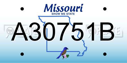 A30751B Missouri License Plate