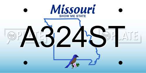 A324ST Missouri License Plate