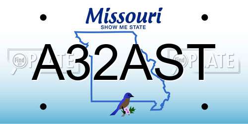 A32AST Missouri License Plate