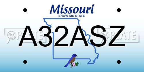 A32ASZ Missouri License Plate