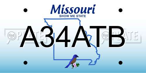 A34ATB Missouri License Plate