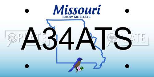 A34ATS Missouri License Plate