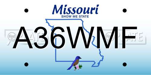 A36WMF Missouri License Plate