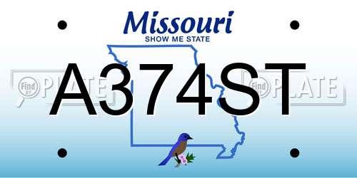 A374ST Missouri License Plate