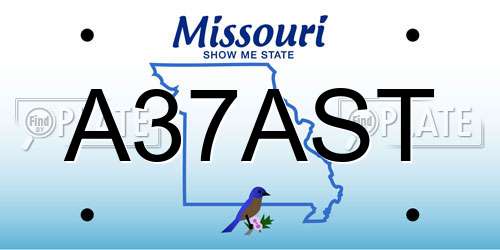 A37AST Missouri License Plate