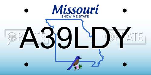 A39LDY Missouri License Plate